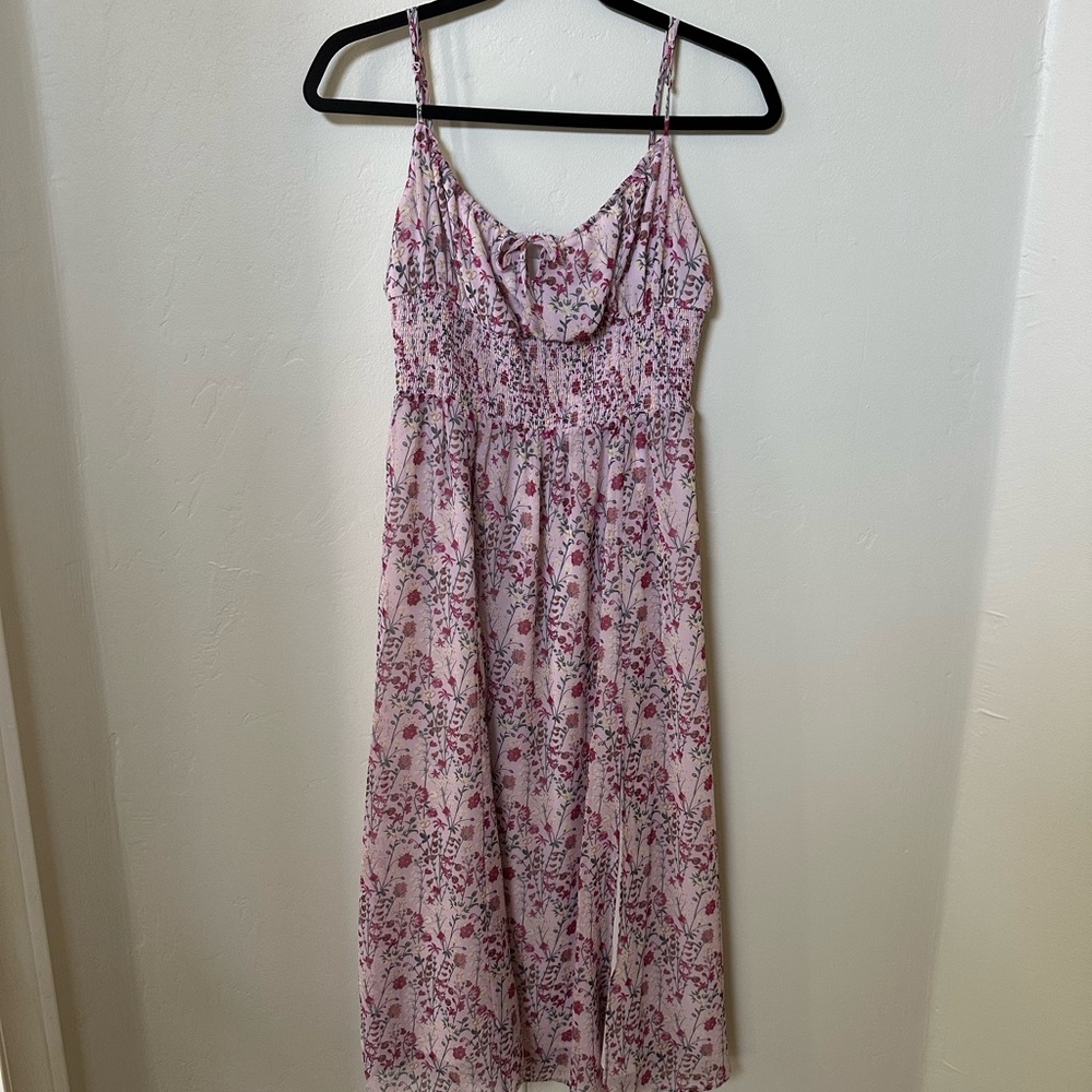 Wilfred Pink Floral Smocked Dress